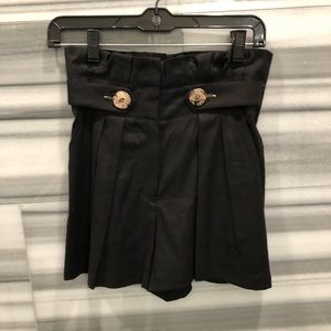 Veronica Beard Gwen High-Rise Linen Paperbag Short